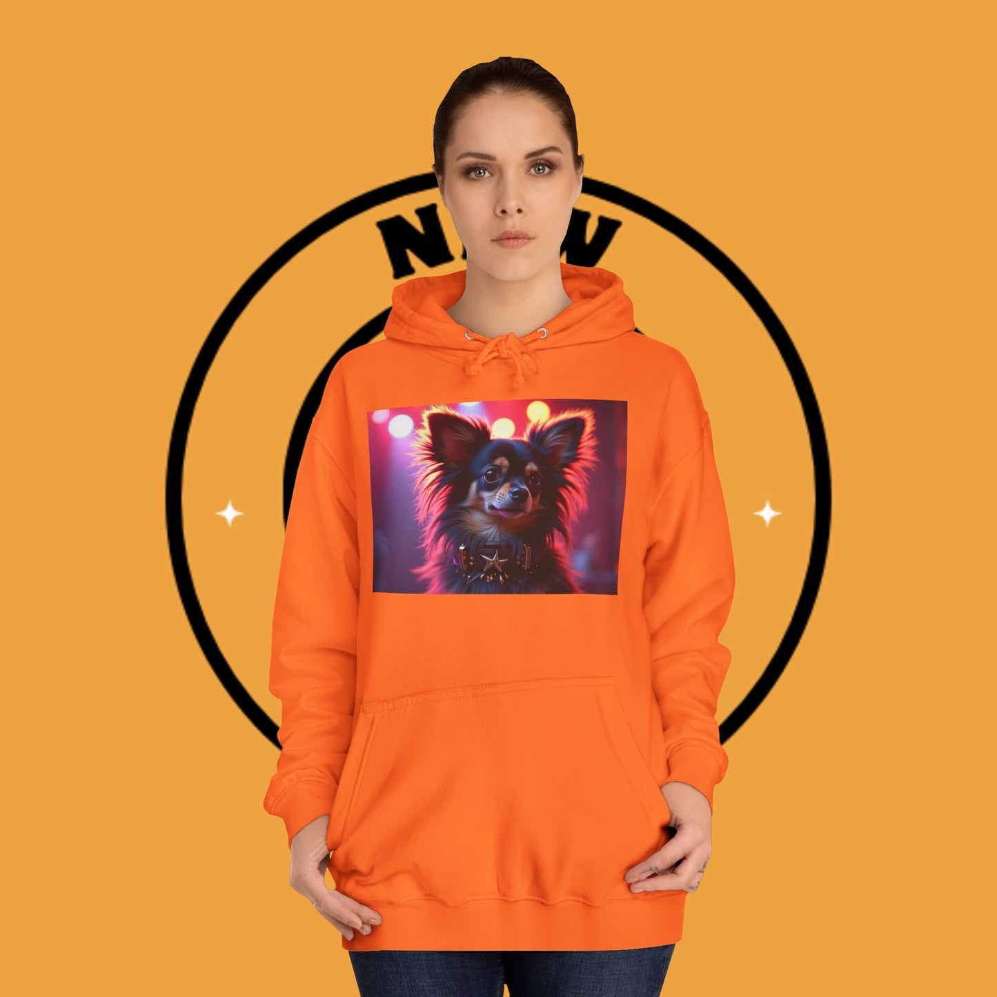 Glamorous Long-Haired Chihuahua Hoodie - Luxury Dog Portrait Pullover