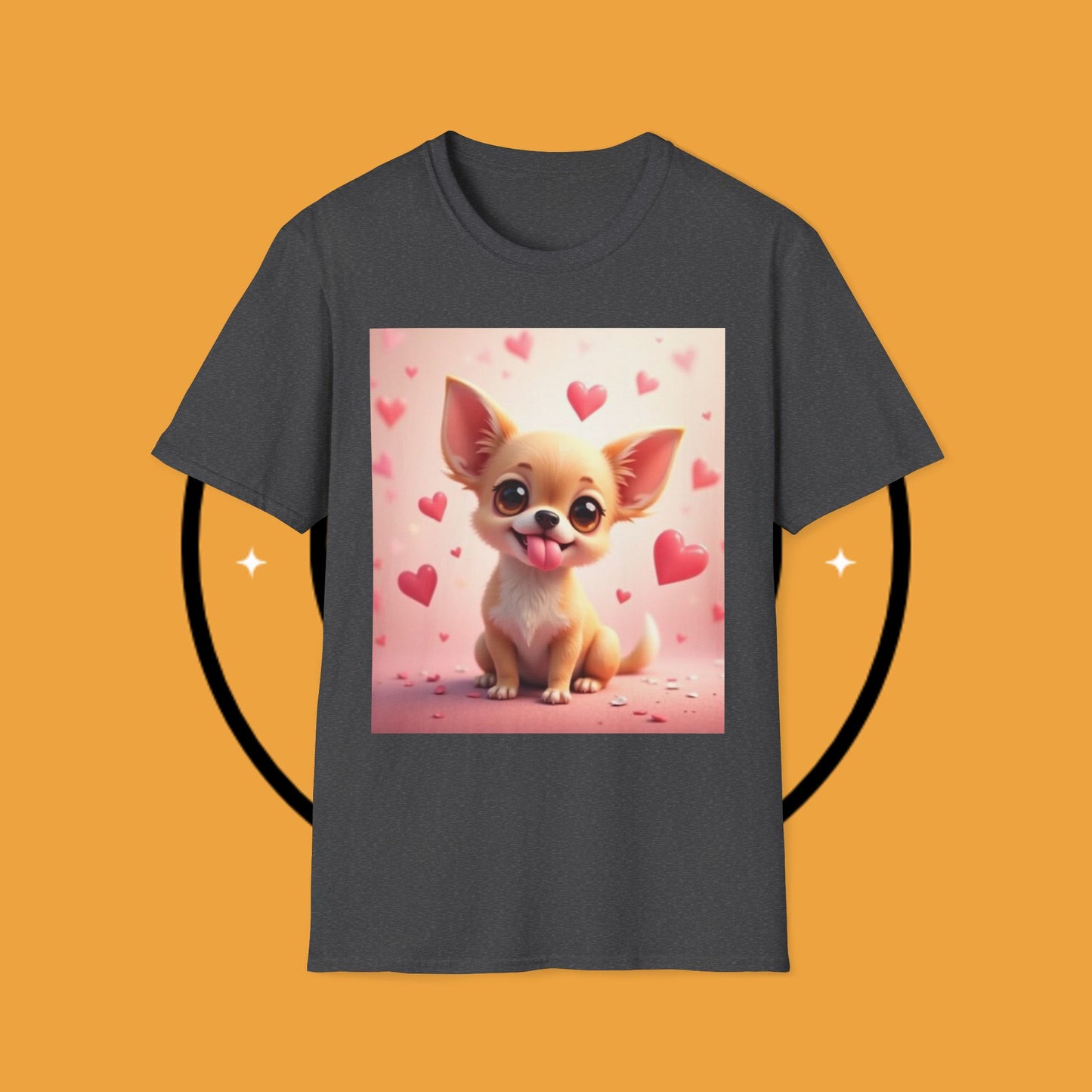 Cute Chihuahua Puppy Love Heart T-Shirt - Funny Dog Lover Gift Tee | Kawaii Pet Apparel