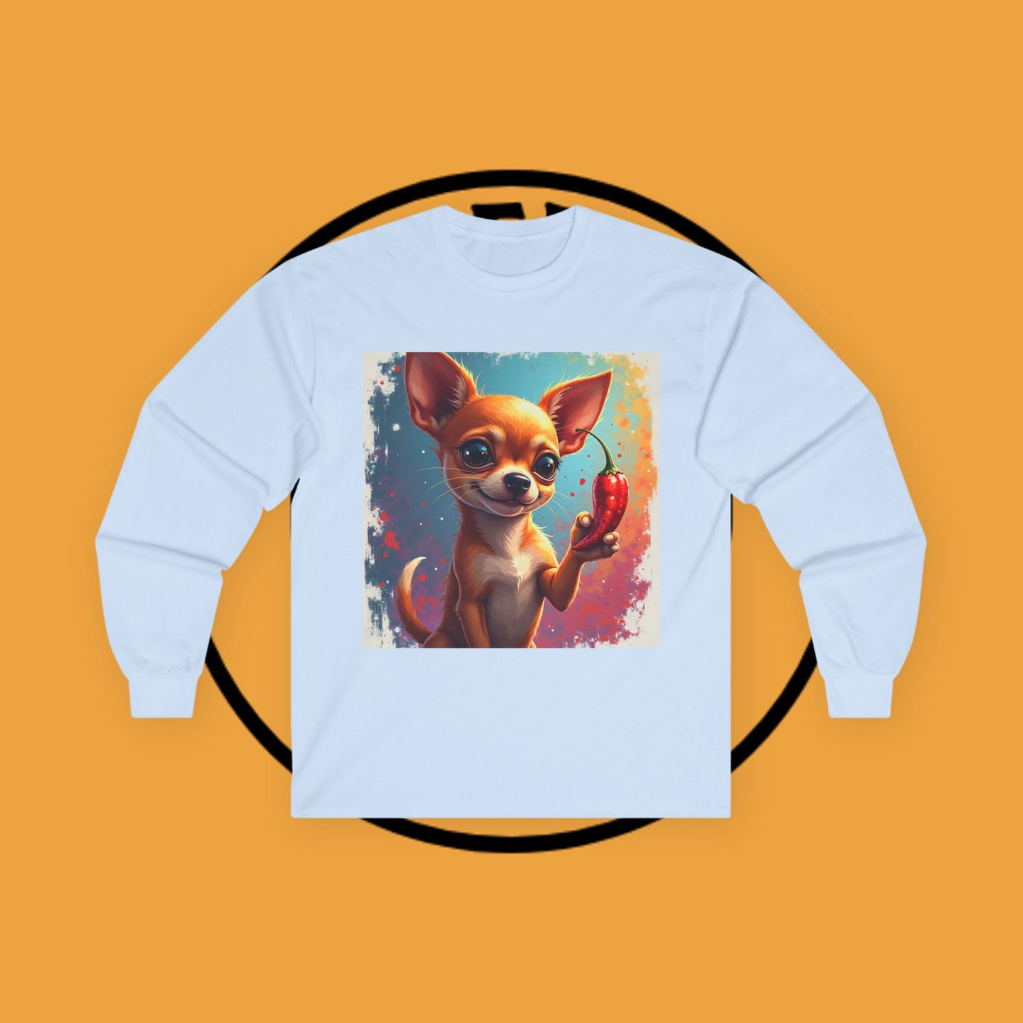 🌶️ Spicy Chihuahua Long Sleeve Tee - Premium Digital Art Design