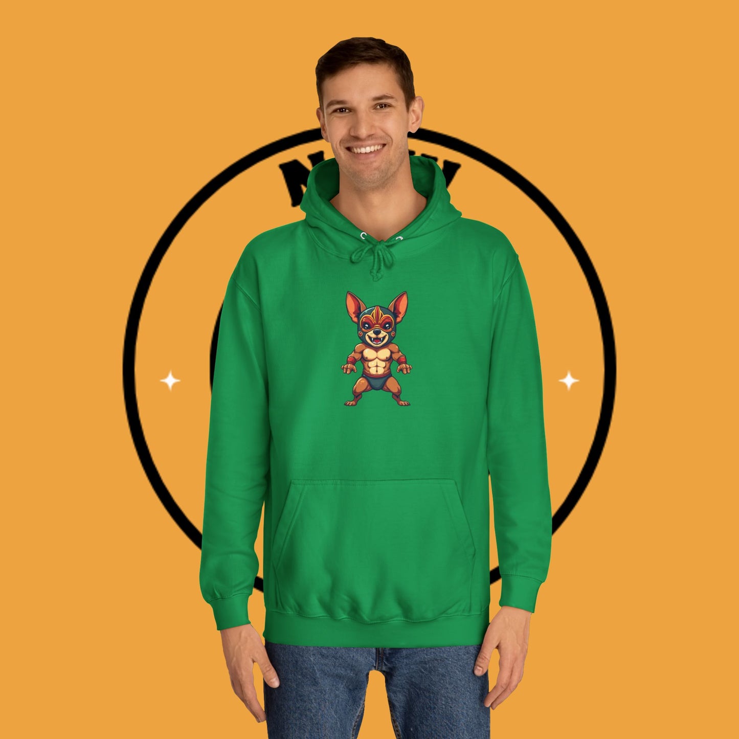 "Luchador Chihuahua Wrestling Hoodie | Mexican Lucha Libre Dog Mask | Wrestler Pet Art | Funny Fighting Dog Gift"