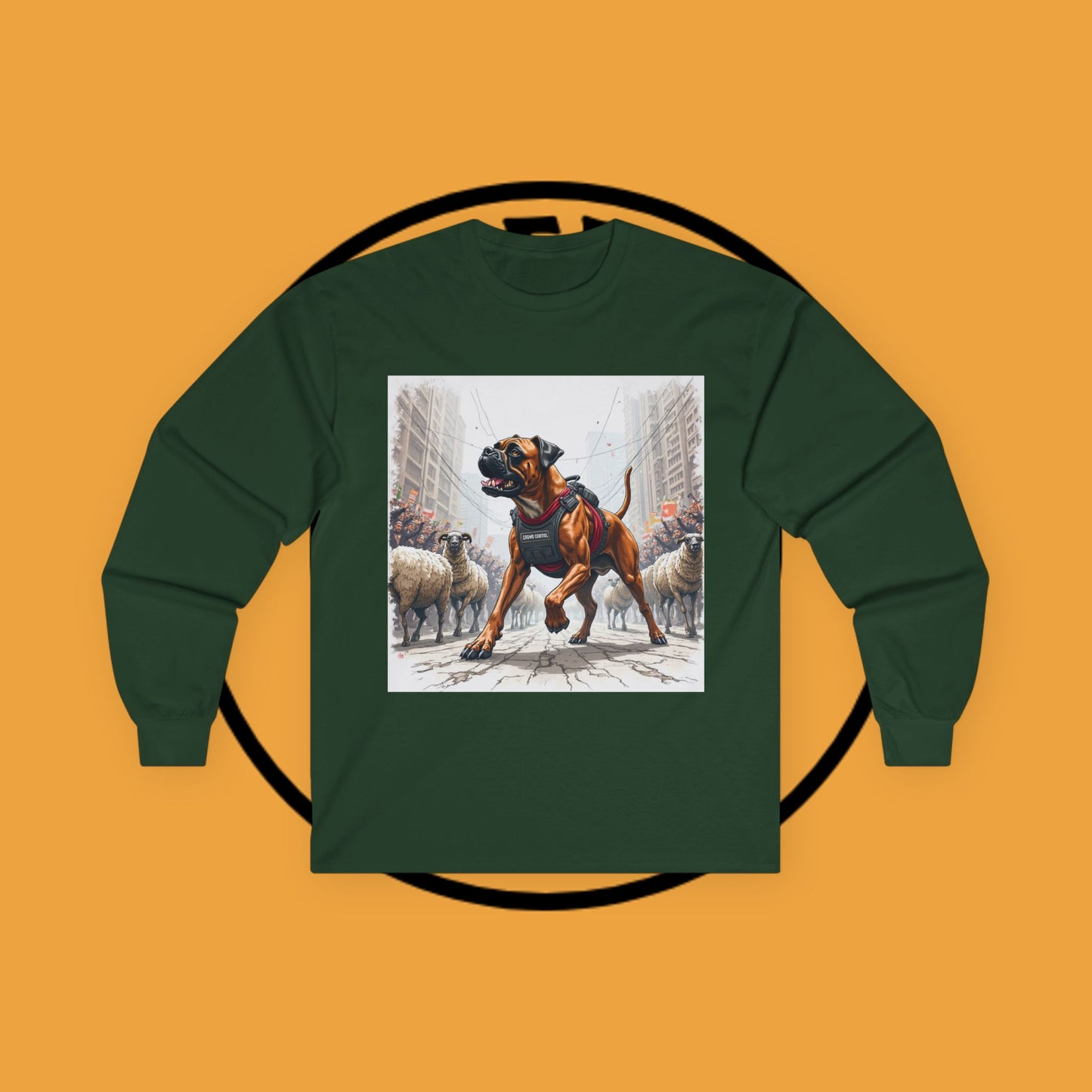 Crowd Control Dog Long Sleeve Tee - Tactical K9 Urban Sheep Herding Shirt