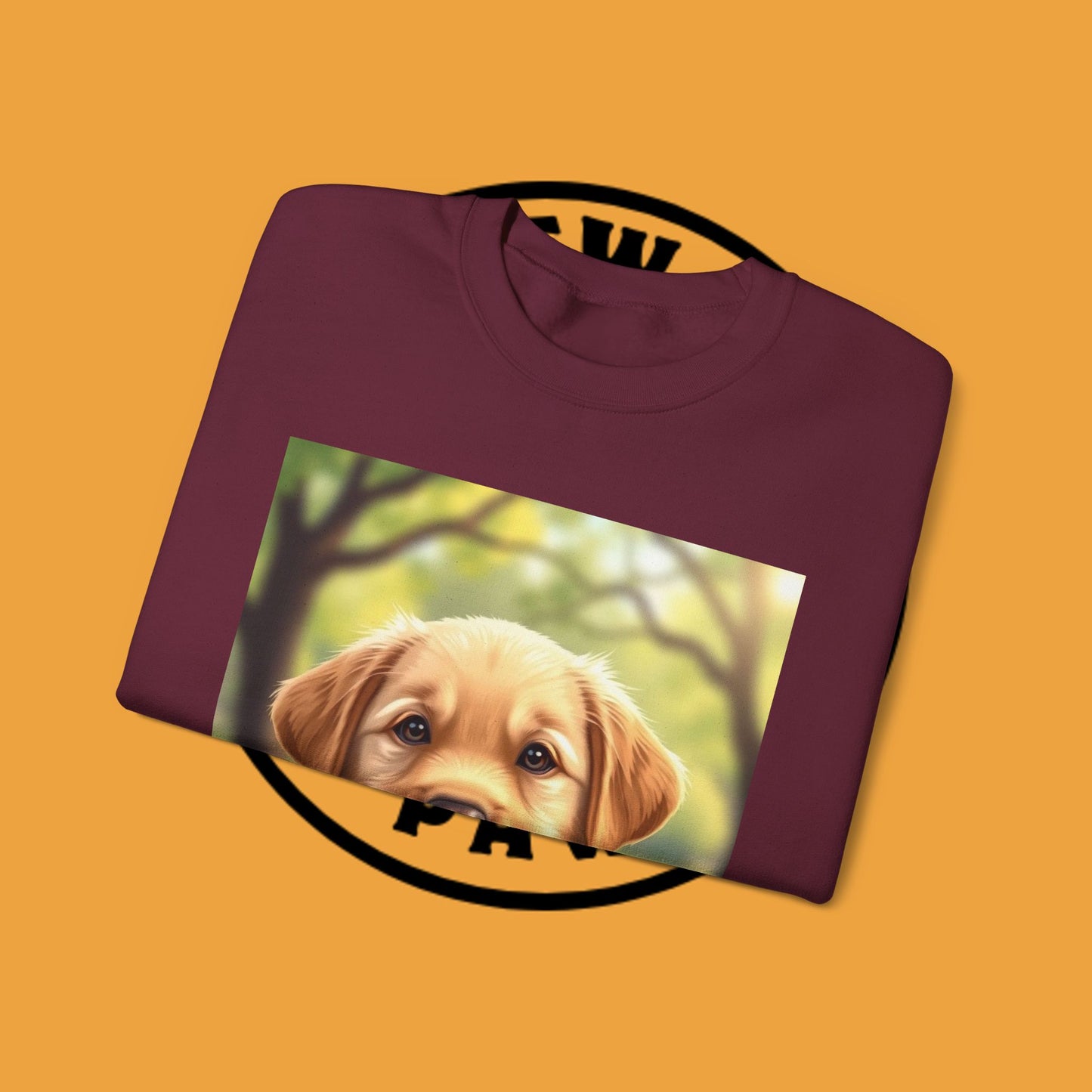 Crewneck Sweatshirt - Adorable Puppy Smiling in the Park - Sweet and Happy Golden Retriever