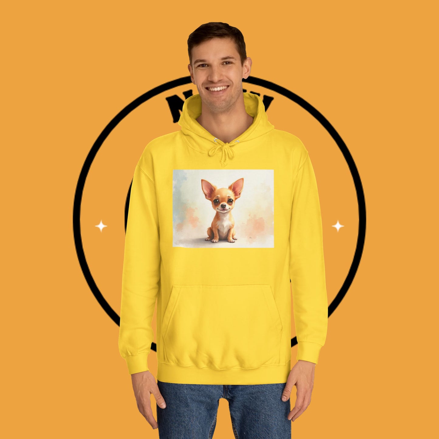 Watercolor Chihuahua Puppy Hoodie - Artistic Dog Portrait Sweatshirt