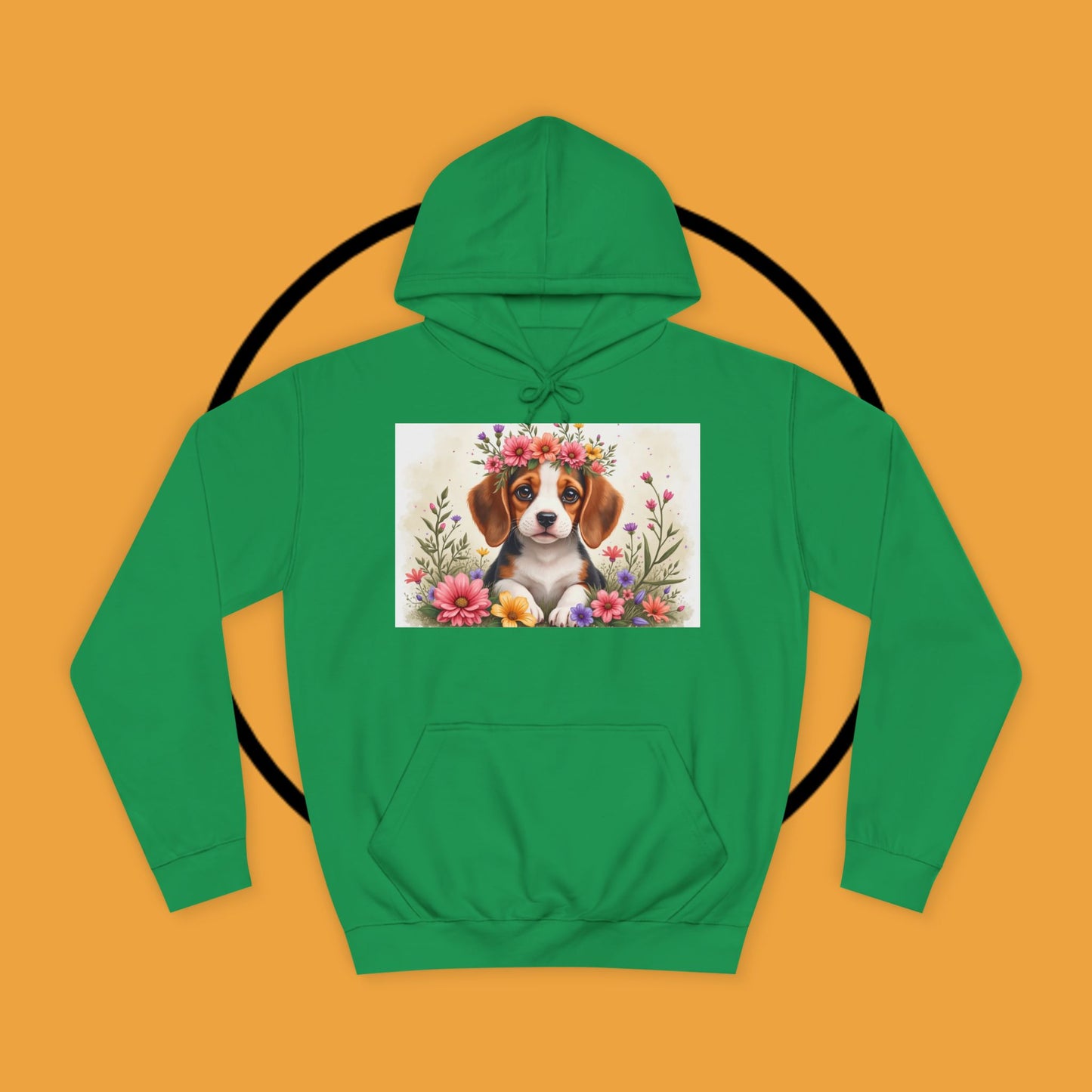 ๐ธ Enchanted Garden Beagle Hoodie - Where Cuteness Blooms! ๐ถ - Unisex Hoodie