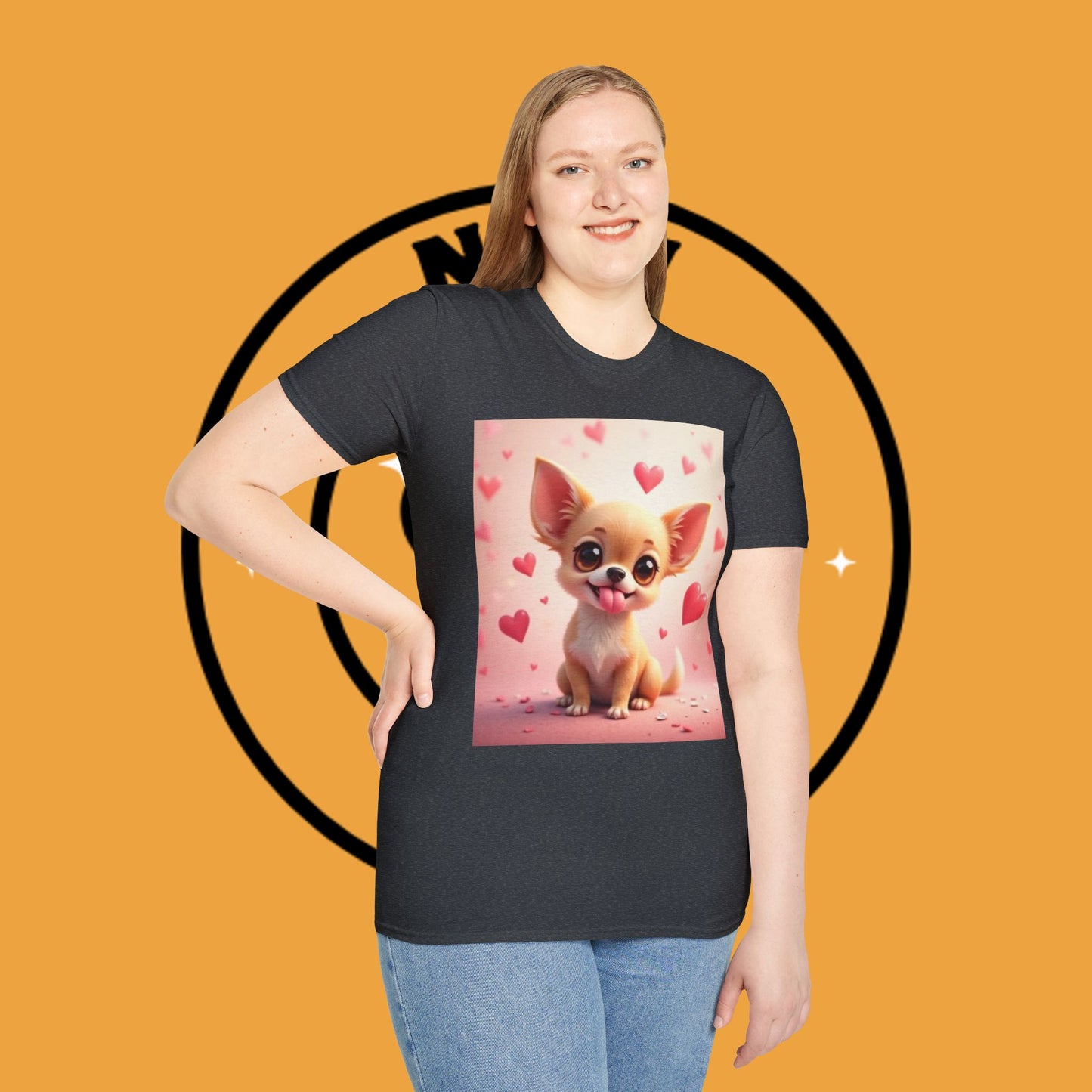 Cute Chihuahua Puppy Love Heart T-Shirt - Funny Dog Lover Gift Tee | Kawaii Pet Apparel