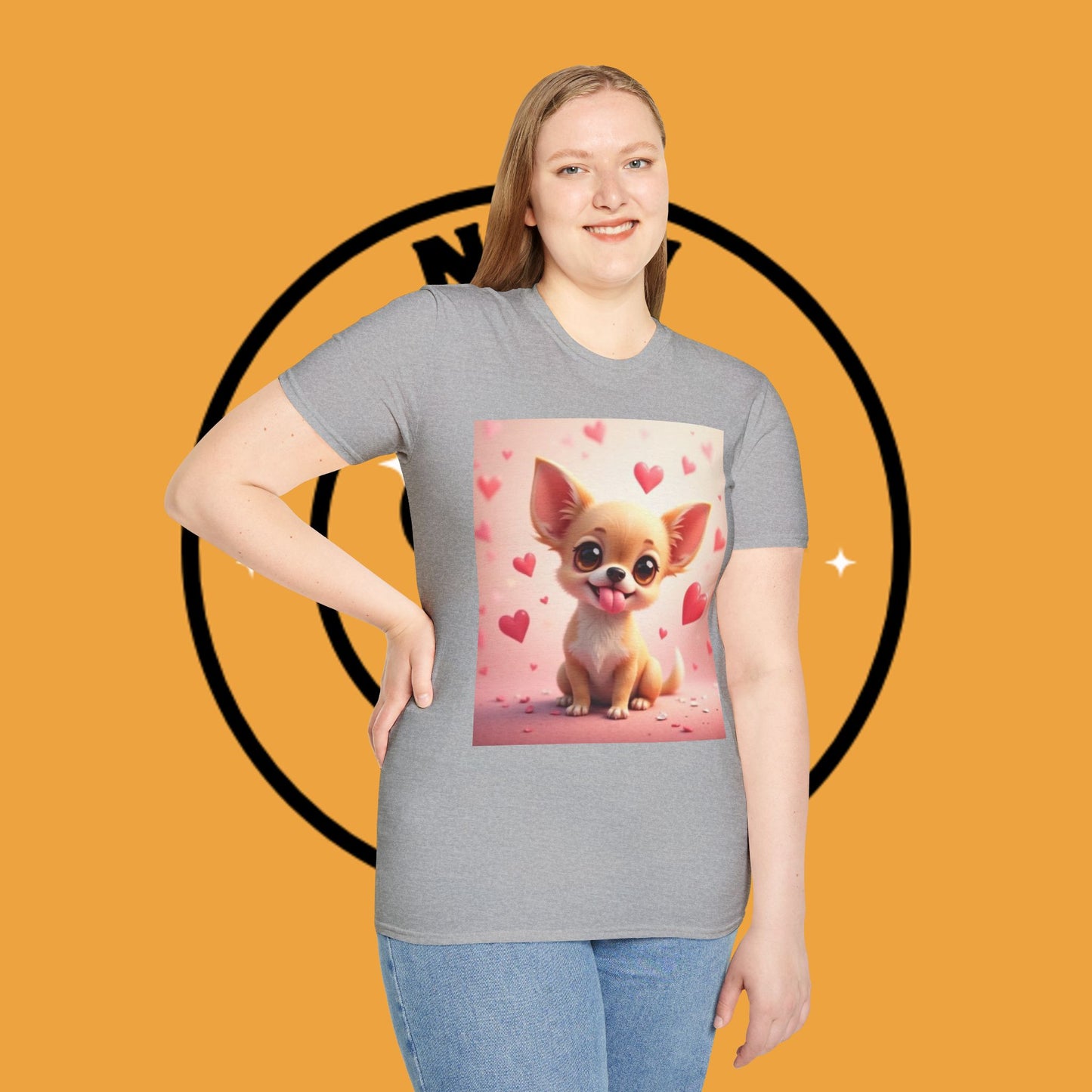 Cute Chihuahua Puppy Love Heart T-Shirt - Funny Dog Lover Gift Tee | Kawaii Pet Apparel