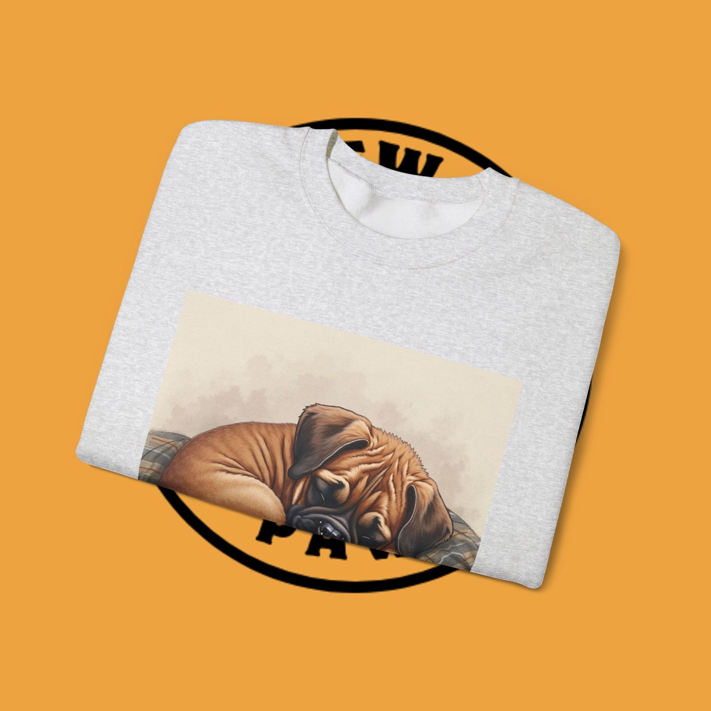 Sleeping Boxer Puppy Crewneck Sweatshirt - Cozy Dog Art Design - Comfort Wear for Pet Lovers