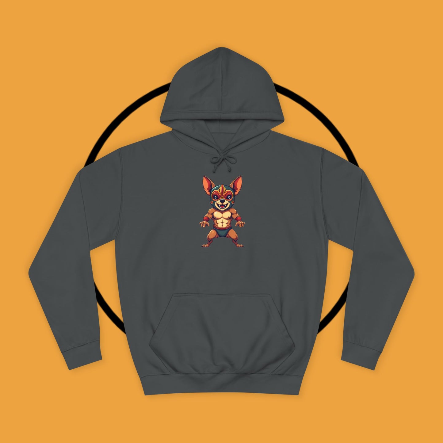 "Luchador Chihuahua Wrestling Hoodie | Mexican Lucha Libre Dog Mask | Wrestler Pet Art | Funny Fighting Dog Gift"