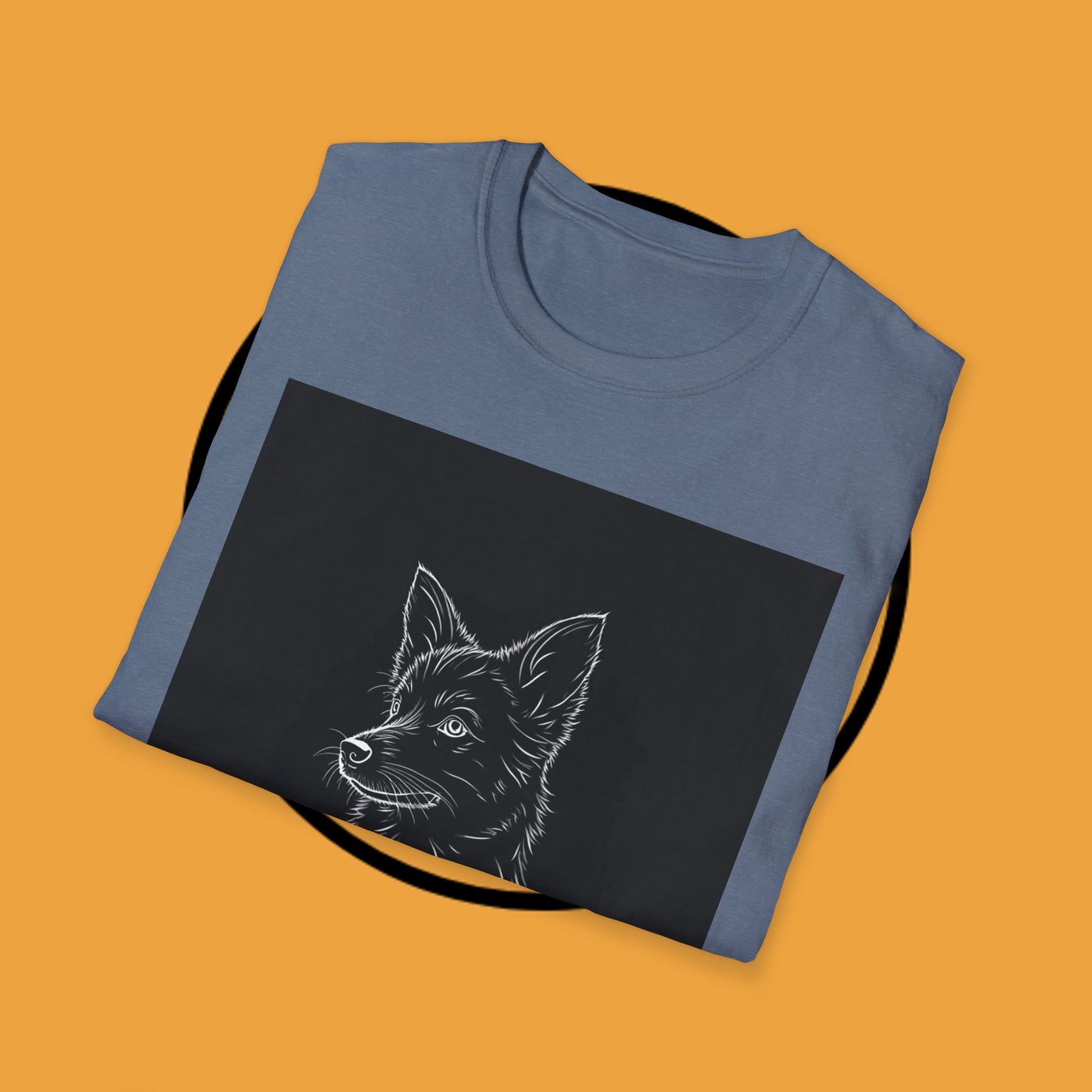 Premium Border Collie Portrait T-Shirt - Minimalist Black & White Design | Dog Lover Graphic Tee