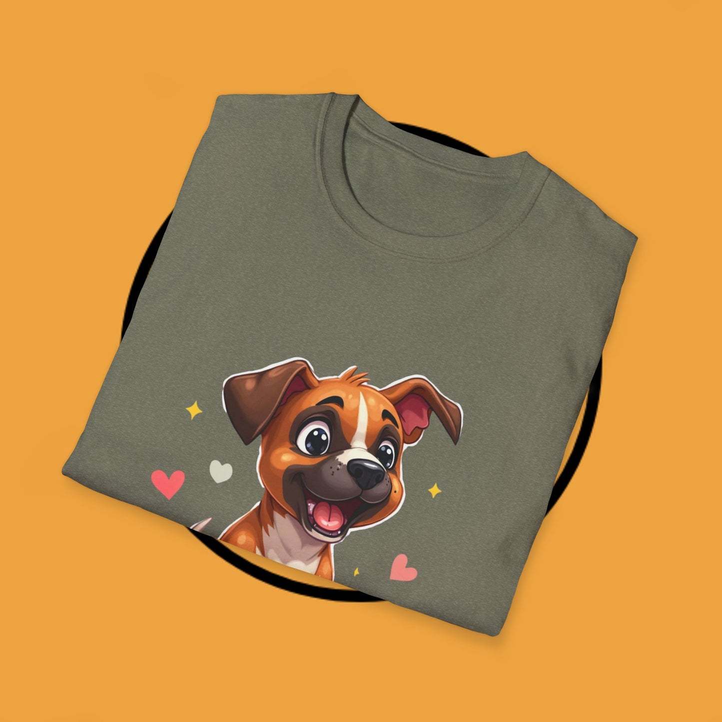 Cute Boxer Puppy Love T-Shirt - Happy Dog Heart Design Tee for Dog Lovers