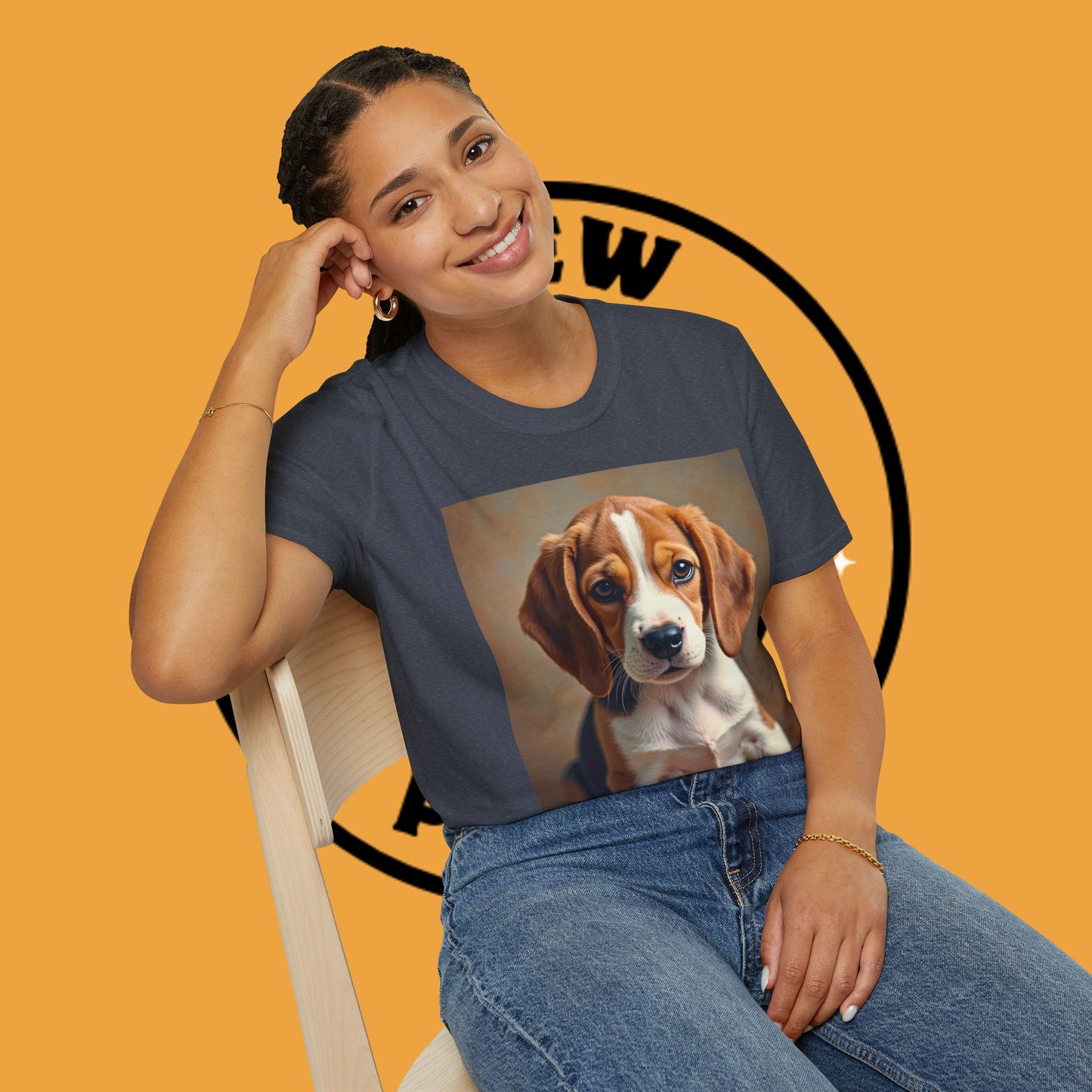 Adorable Beagle Puppy T-Shirt - Cute Dog Lover Gift | Premium Cotton Tee with Expressive Eyes Design