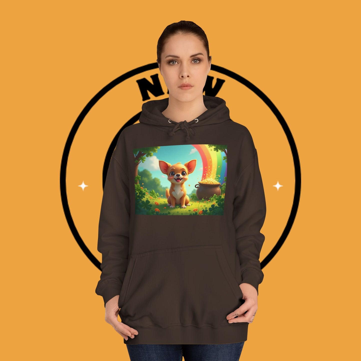 Lucky Rainbow Chihuahua Hoodie - St. Patrick's Day Magical Puppy Sweatshirt