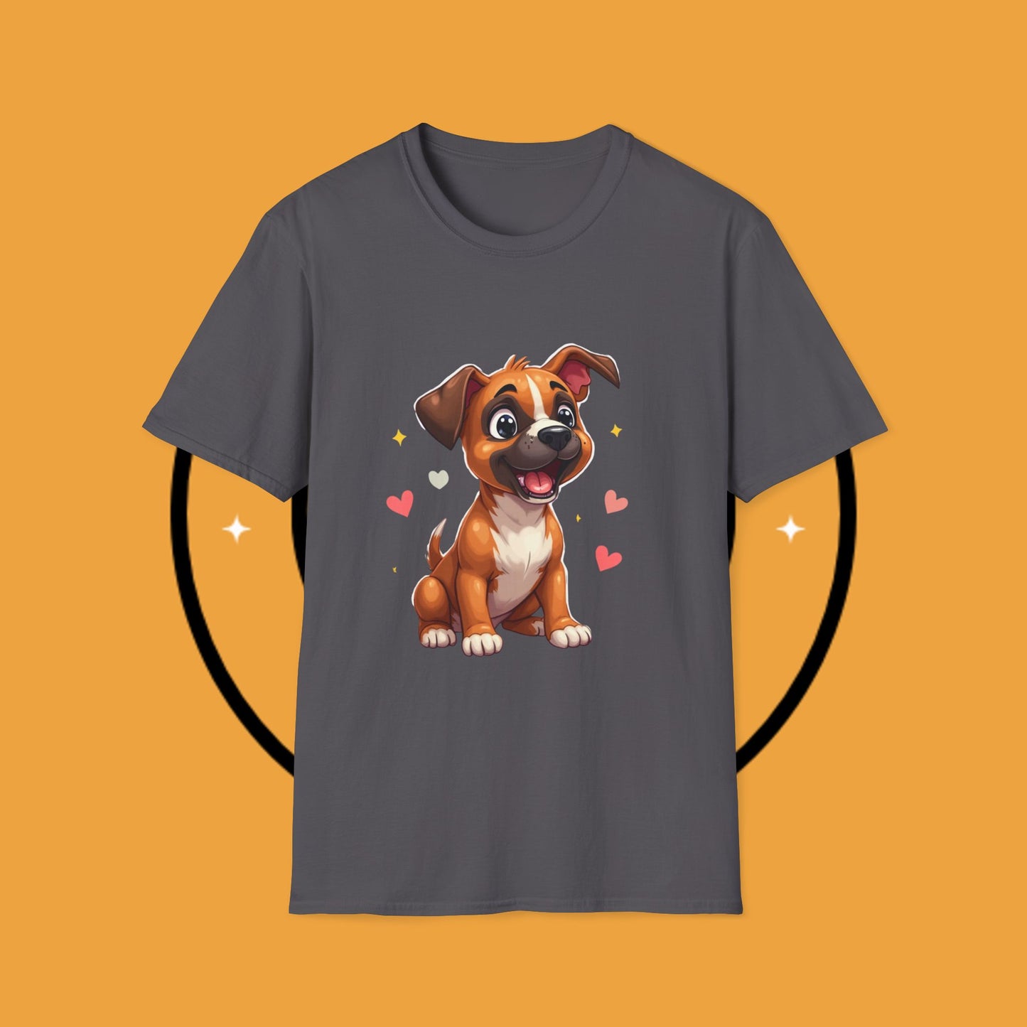Cute Boxer Puppy Love T-Shirt - Happy Dog Heart Design Tee for Dog Lovers