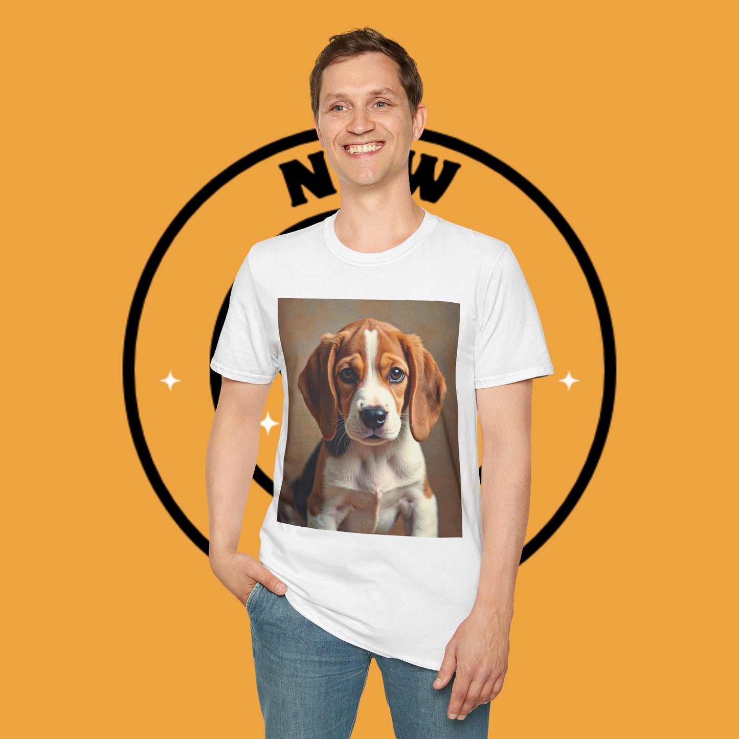 Adorable Beagle Puppy T-Shirt - Cute Dog Lover Gift | Premium Cotton Tee with Expressive Eyes Design