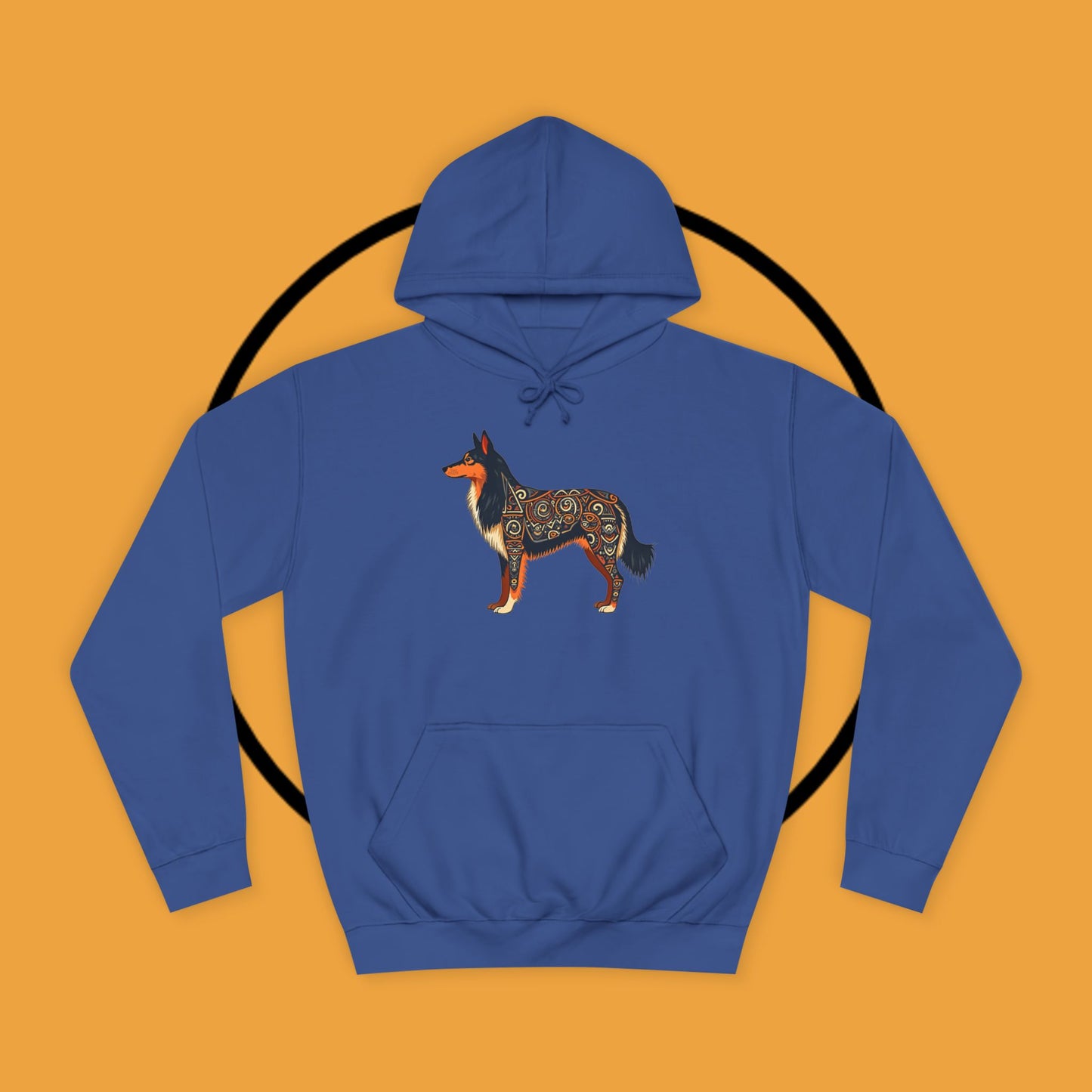 "Tribal Border Collie Mandala Hoodie - Sacred Geometry Dog Art Sweatshirt | Spiritual Celtic Design"