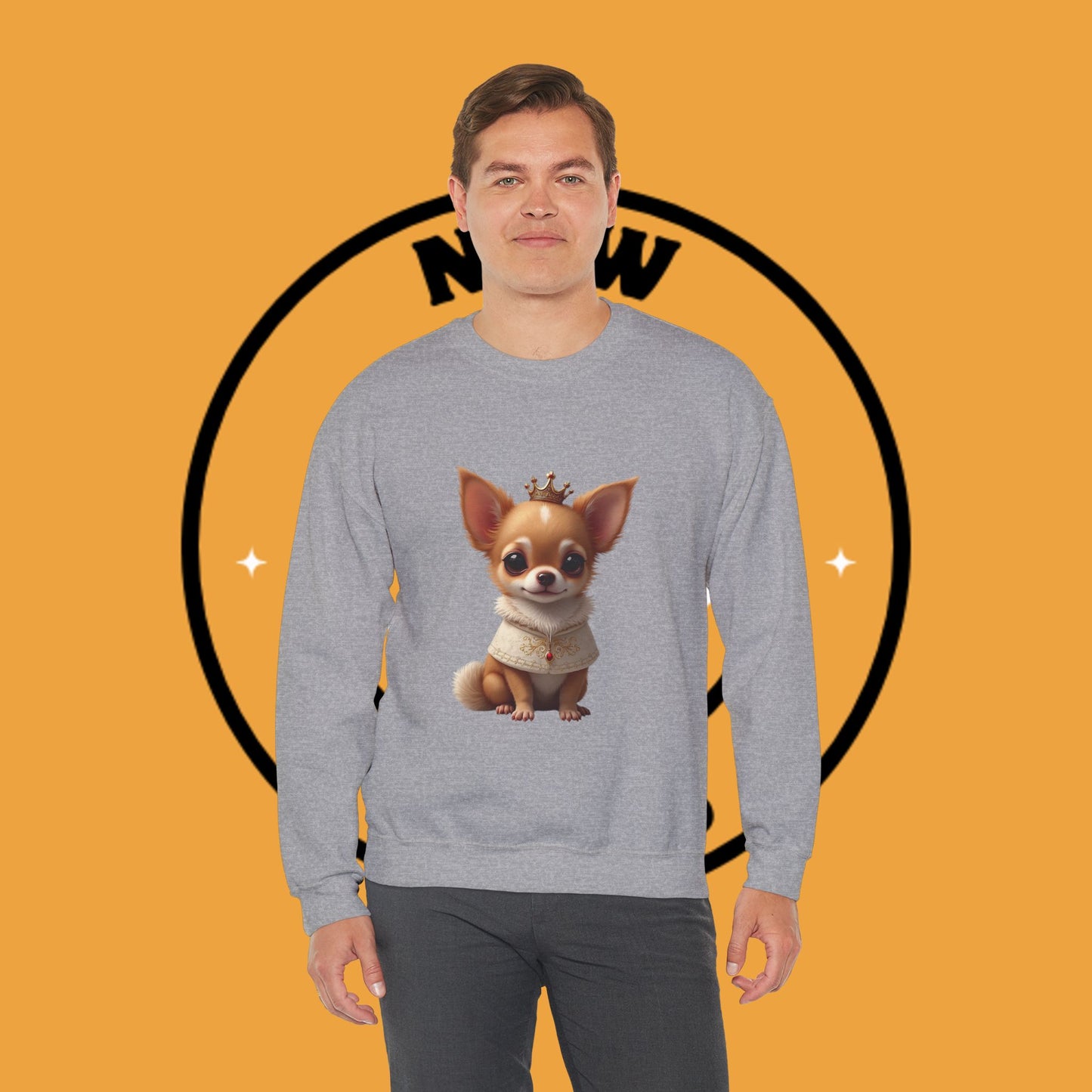 Royal Chihuahua Princess Sweatshirt | Crown Dog Design | Majestic Pet Lover Gift
