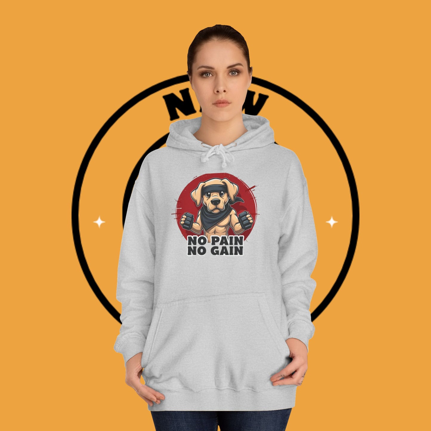 No Pain, No Gain – Motivational Workout Dog Hoodie - Unisex Hoodies