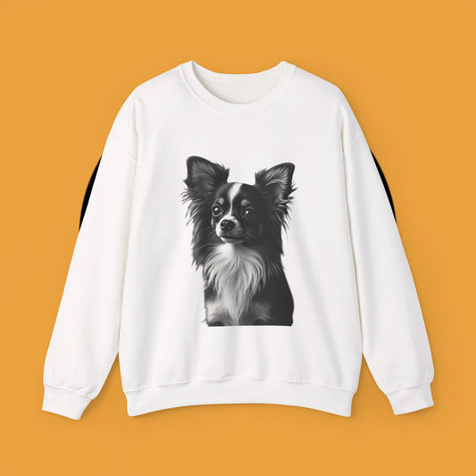 Vintage Chihuahua Portrait Sweatshirt | Black White Dog Photography | Classic Pet Art Design