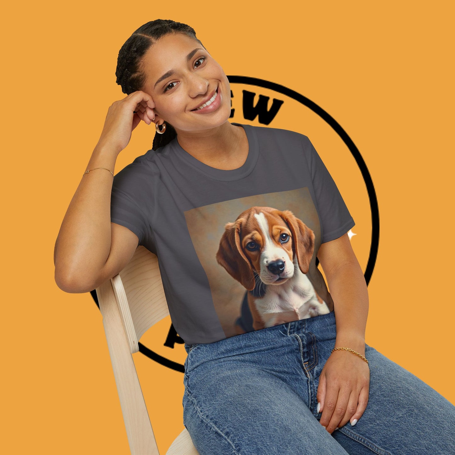 Adorable Beagle Puppy T-Shirt - Cute Dog Lover Gift | Premium Cotton Tee with Expressive Eyes Design