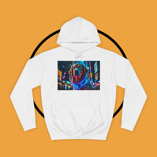 Neon City Lights – Futuristic Urban Dog Hoodie - Unisex Hoodies