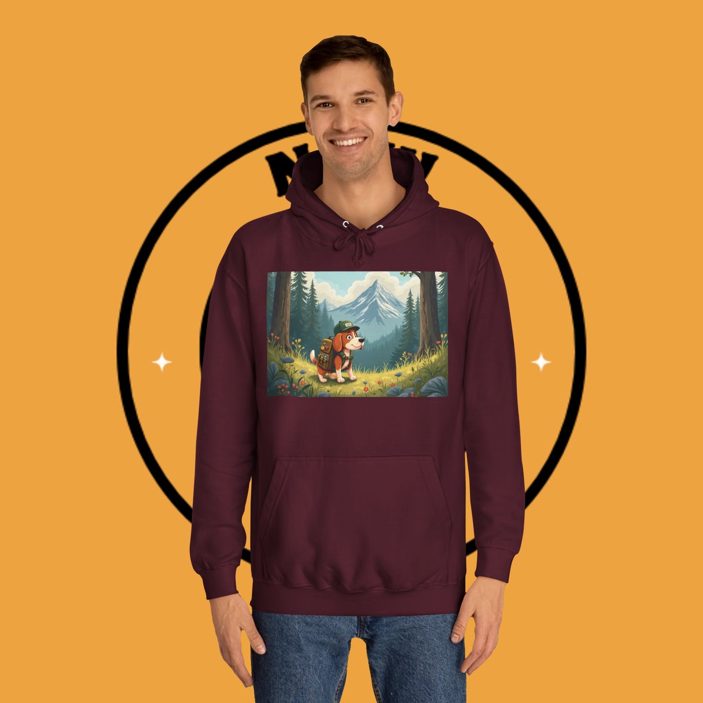Adventure Awaits! 🌲🐾 - Beagle backpacker - Adorable Hiker Dog Hoodie - Unisex Hoodie
