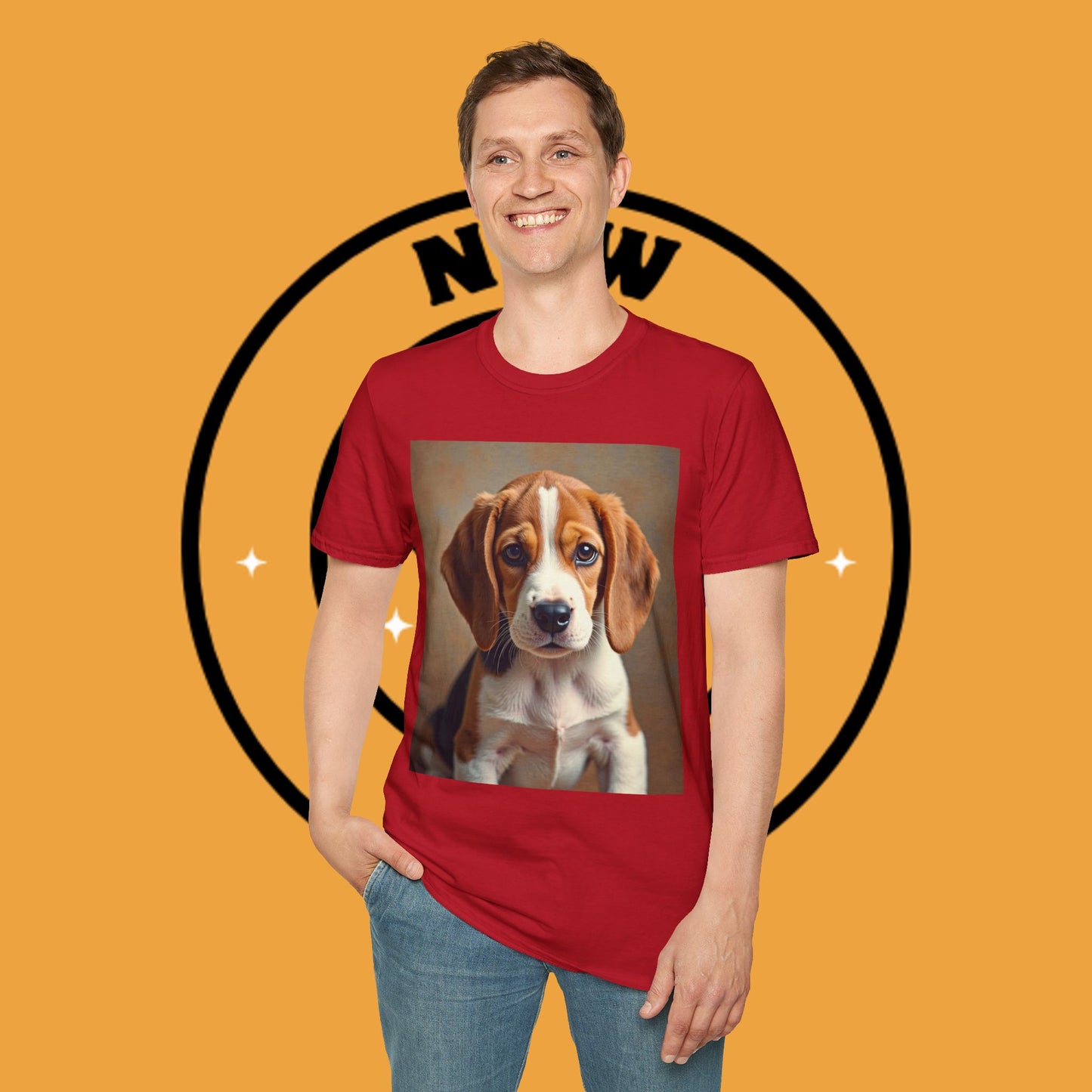 Adorable Beagle Puppy T-Shirt - Cute Dog Lover Gift | Premium Cotton Tee with Expressive Eyes Design