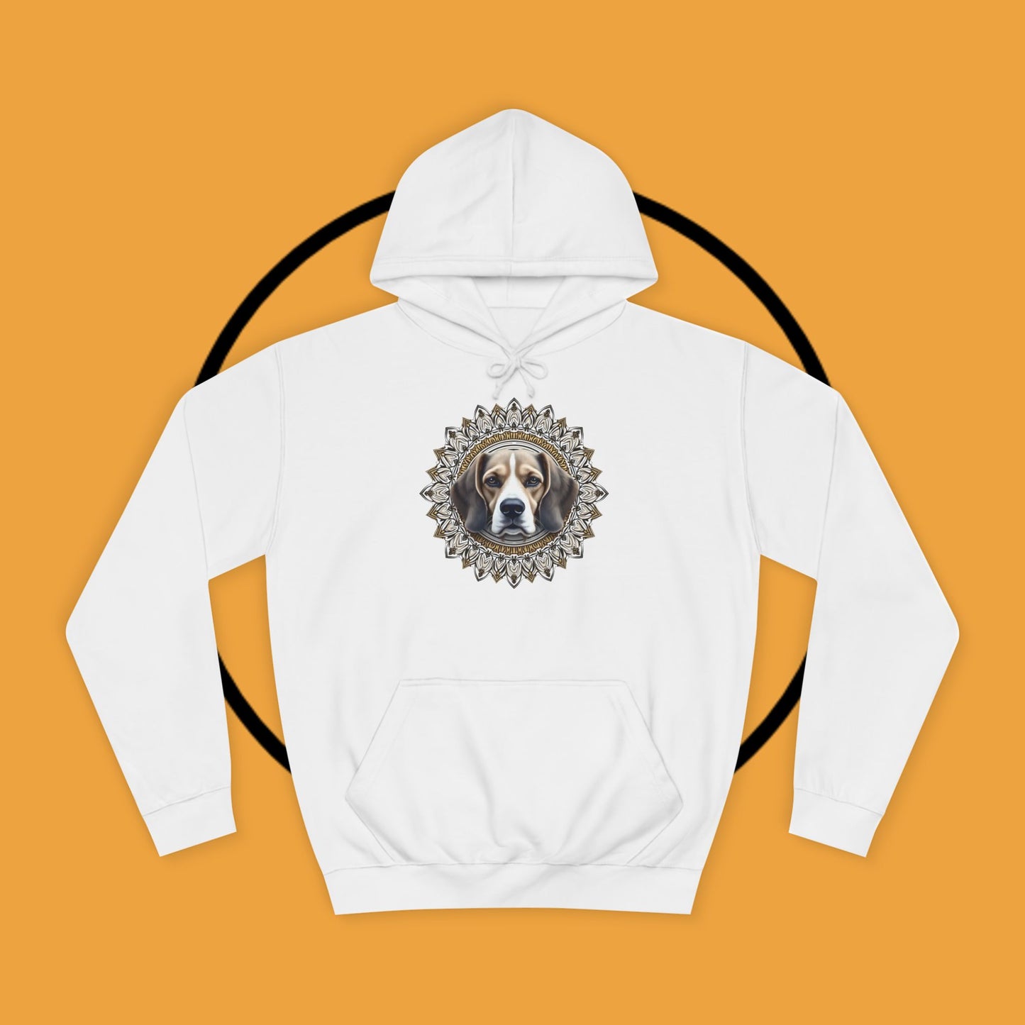🕉️ Sacred Beagle Mandala Hoodie - Where Spirituality Meets Canine Love! ✨Royal Beagle Mandala Hoodie 🐾✨- Unisex Hoodie