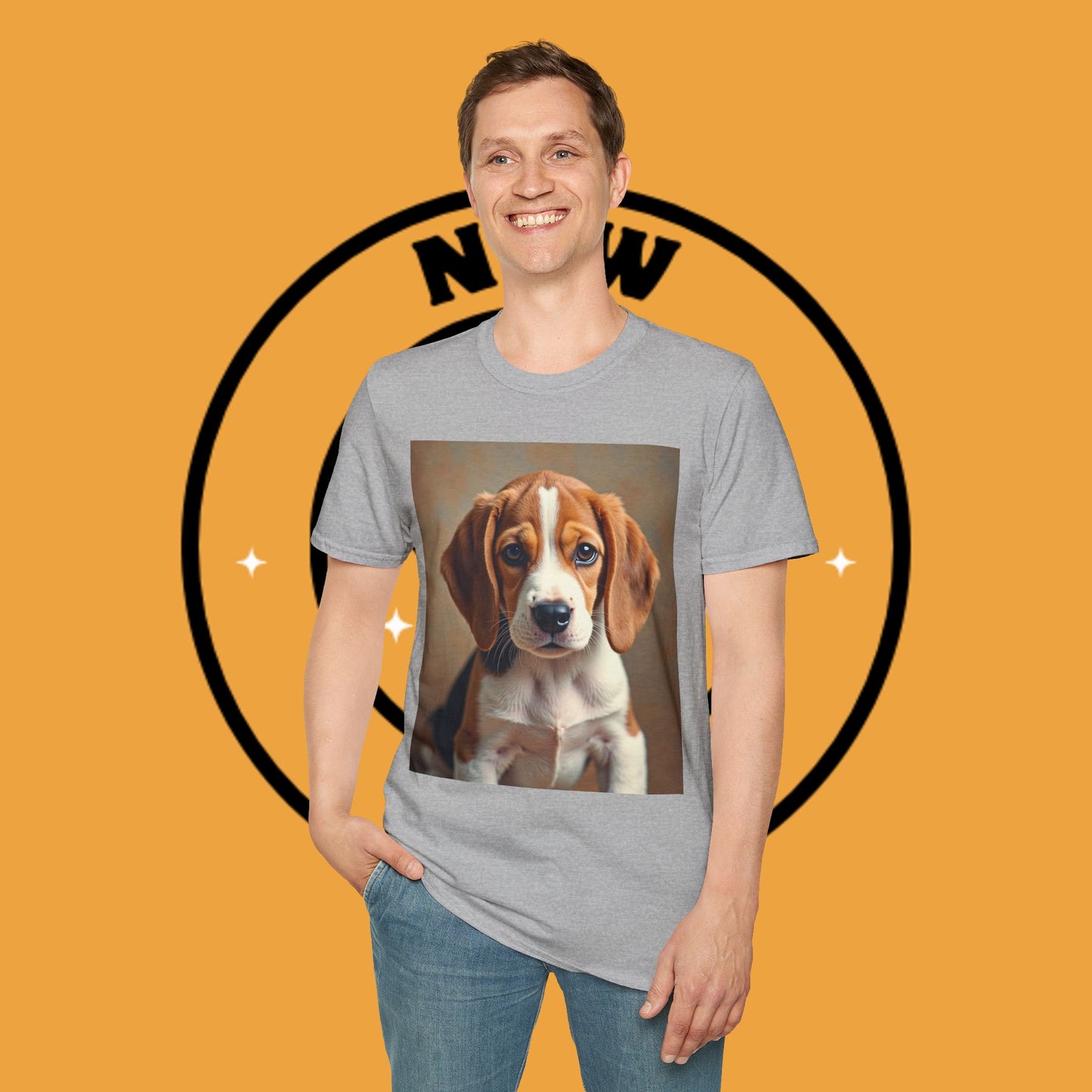 Adorable Beagle Puppy T-Shirt - Cute Dog Lover Gift | Premium Cotton Tee with Expressive Eyes Design