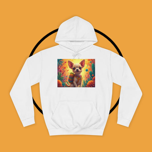 "Mexican Fiesta Chihuahua Hoodie | Day of Dead Dog Art | Colorful Desert Cactus Design | Cinco de Mayo Gift"