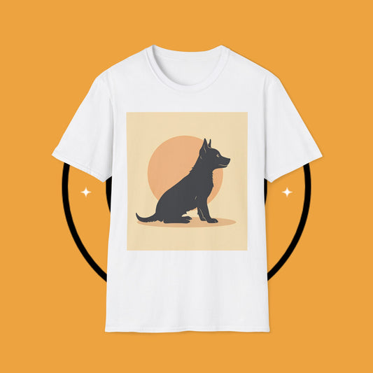 Border Collie Silhouette T-Shirt - Minimalist Sunset Design | Dog Lover Graphic Tee