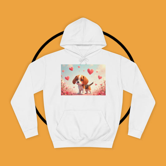 Beagle With Hearts - Love & Whiskers Hoodie 🐾❤️ - Unisex Hoodie