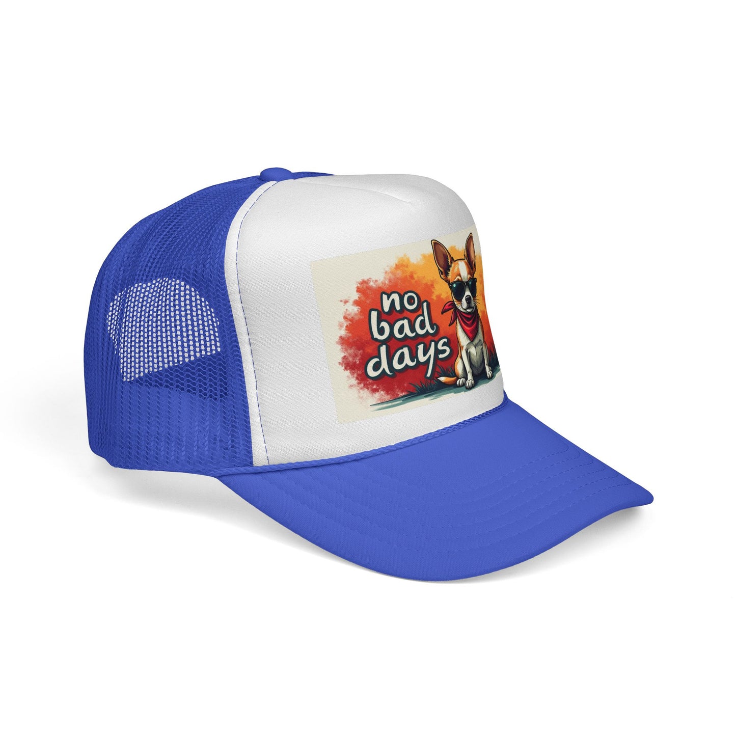 No Bad Days Chihuahua Trucker Hat - Cool Dog Sunglasses Cap | Positive Vibes Mesh Baseball Hat for Dog Lovers