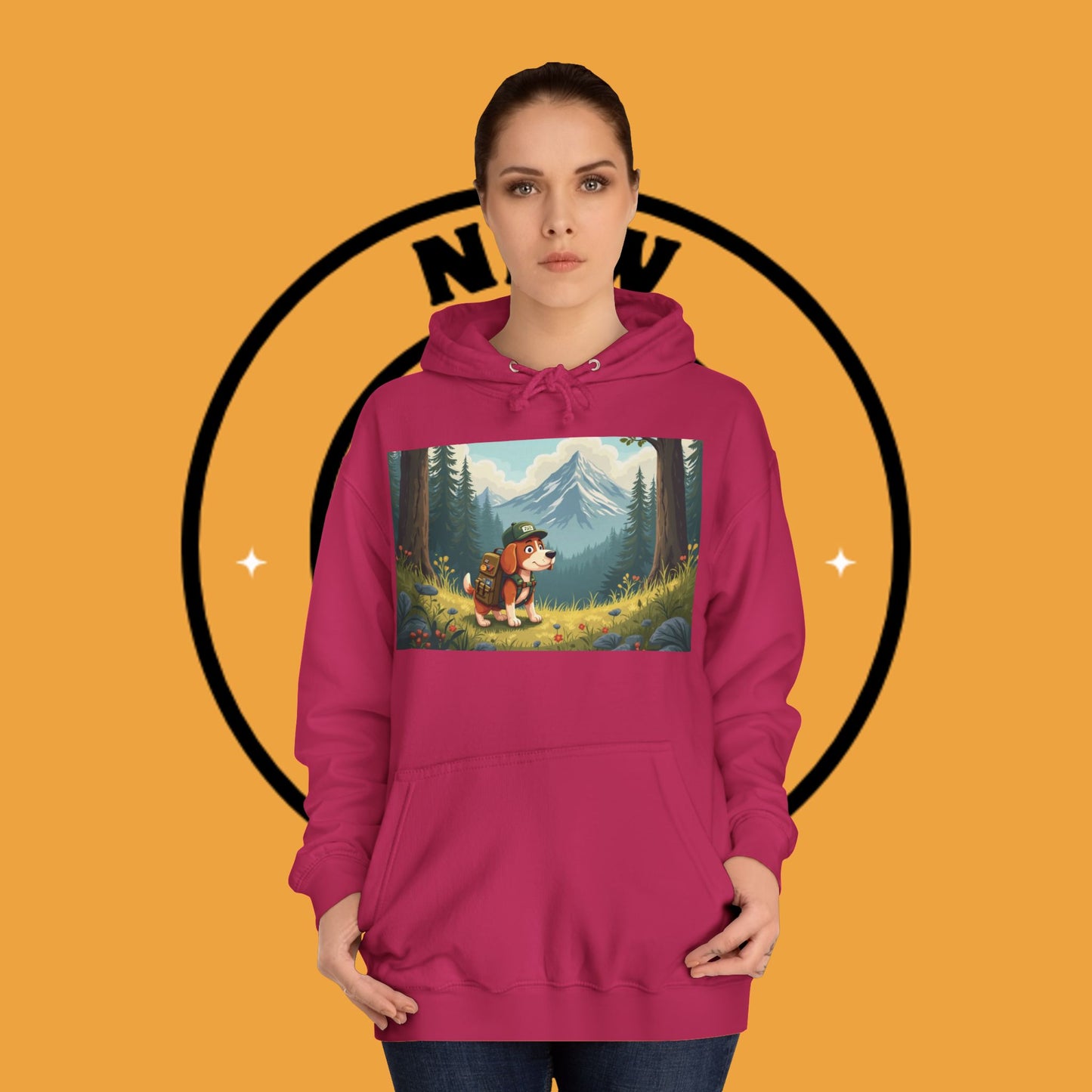 Adventure Awaits! 🌲🐾 - Beagle backpacker - Adorable Hiker Dog Hoodie - Unisex Hoodie