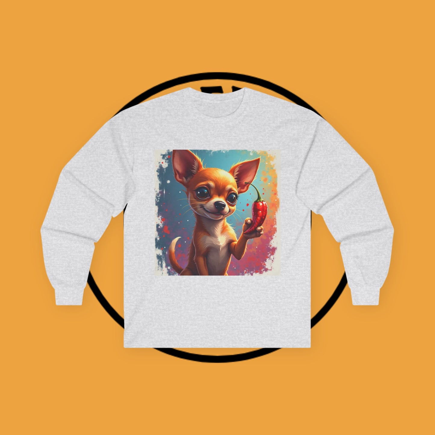 🌶️ Spicy Chihuahua Long Sleeve Tee - Premium Digital Art Design