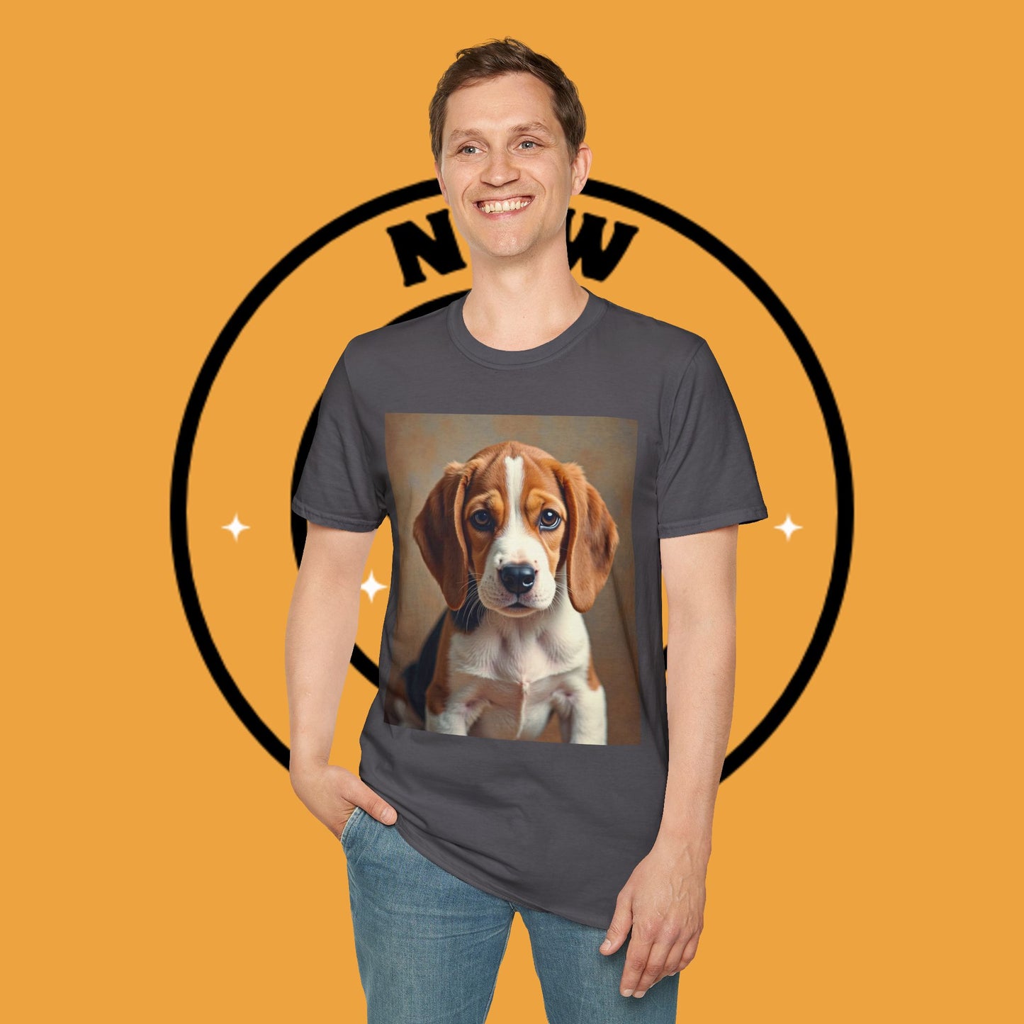 Adorable Beagle Puppy T-Shirt - Cute Dog Lover Gift | Premium Cotton Tee with Expressive Eyes Design