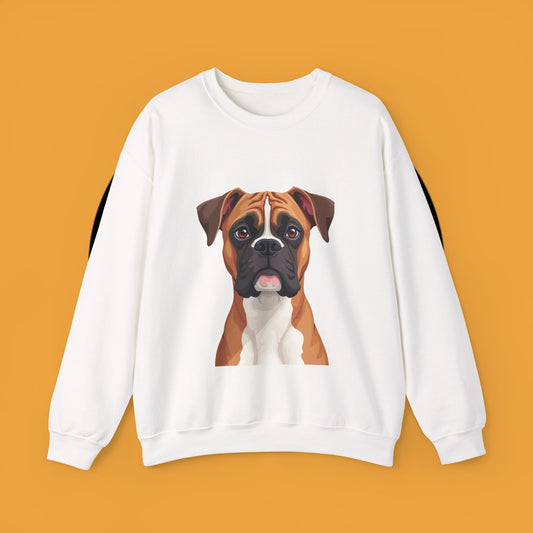 Classic Boxer Dog Portrait Crewneck Sweatshirt | Elegant Dog Lover Gift | Minimalist Boxer Art
