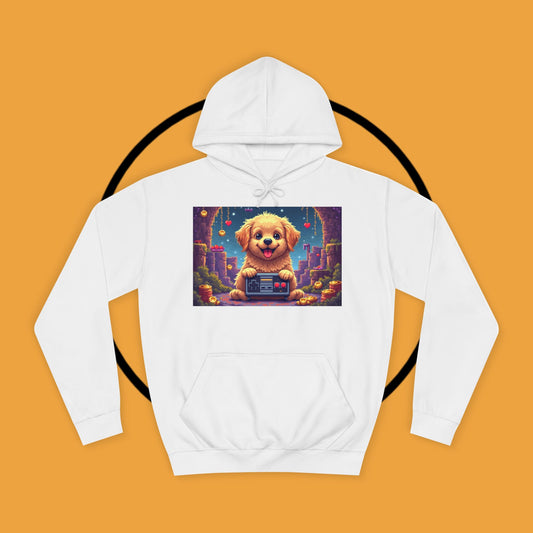 Pixel Pup Gamer Hoodie: Retro Gaming  Meets Adorable Fluff
