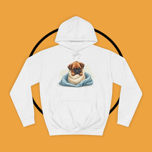 Cozy Boxer Puppy in Blanket Hoodie | Cute Dog Comfort Wear | Lazy Day Pet Apparel | Snuggle Vibes
