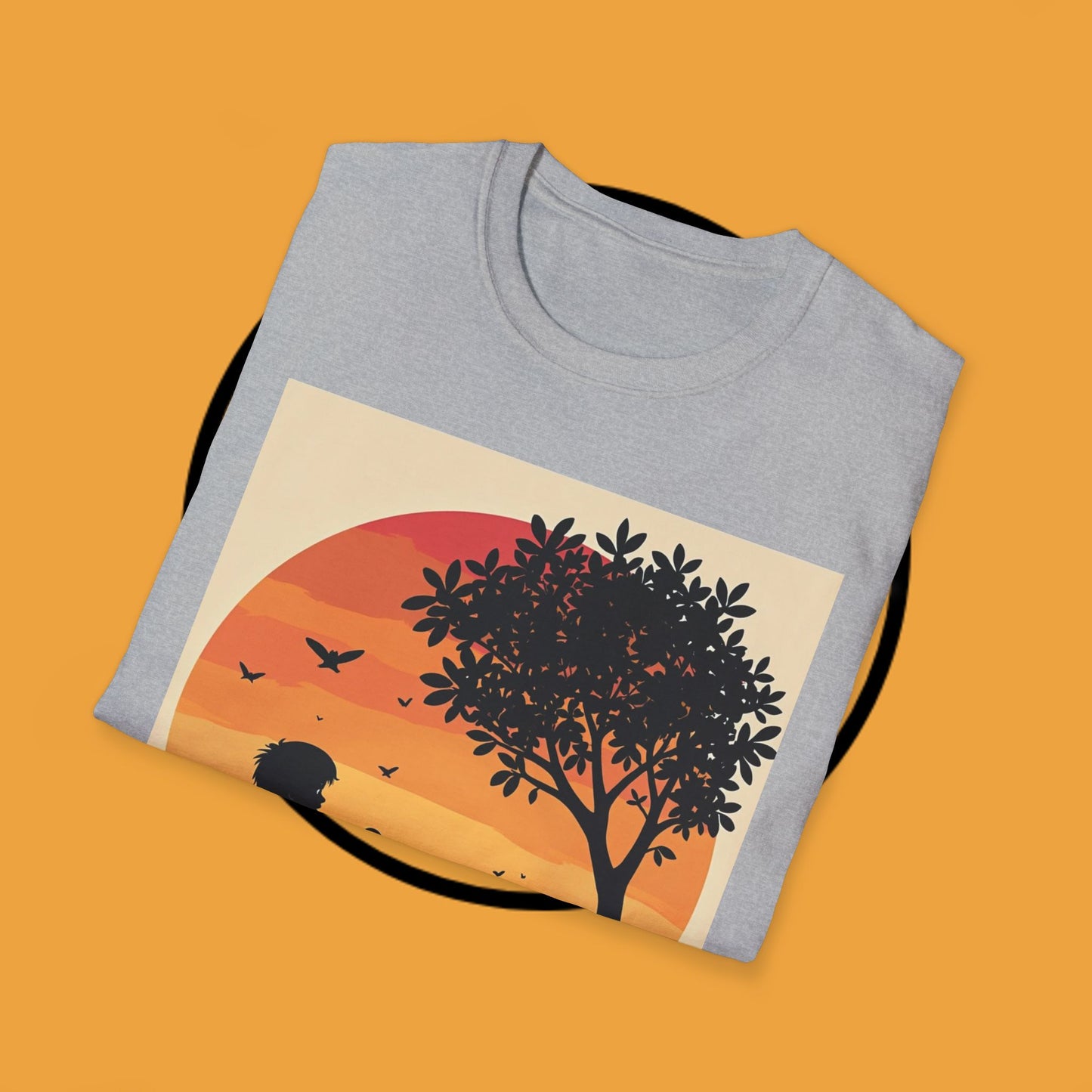 Playing with paws - Dog -  Unisex T-Shirt Design - Sunset Playmates 🌅 | Heartwarming Silhouette T-Shirt for Dog Lovers"