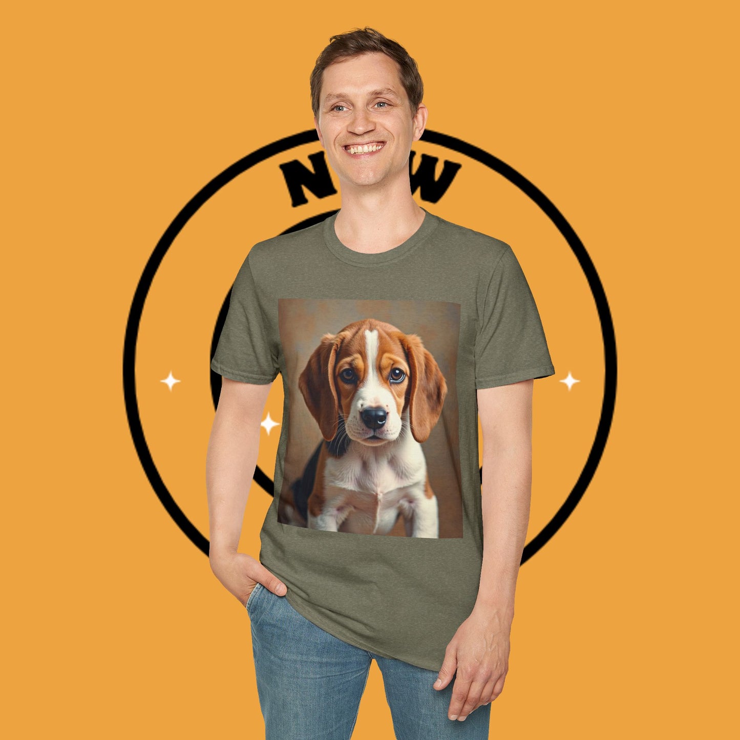 Adorable Beagle Puppy T-Shirt - Cute Dog Lover Gift | Premium Cotton Tee with Expressive Eyes Design