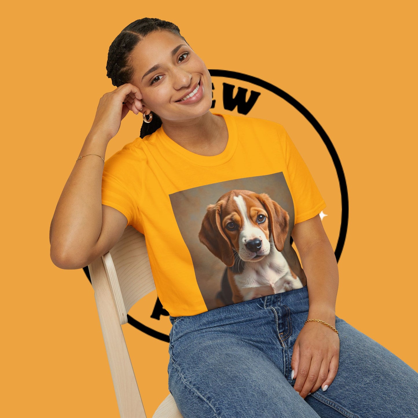 Adorable Beagle Puppy T-Shirt - Cute Dog Lover Gift | Premium Cotton Tee with Expressive Eyes Design