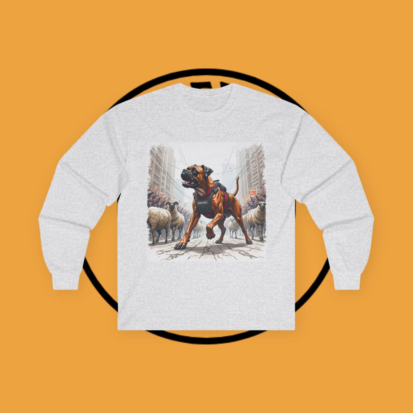 Crowd Control Dog Long Sleeve Tee - Tactical K9 Urban Sheep Herding Shirt