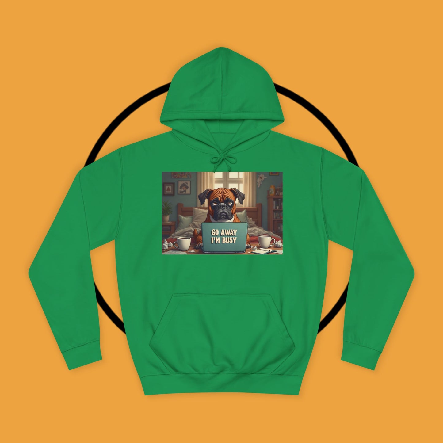 "Go Away I'm Busy" Working Dog Hoodie - Funny Office Humor Apparel | Remote Work Gift