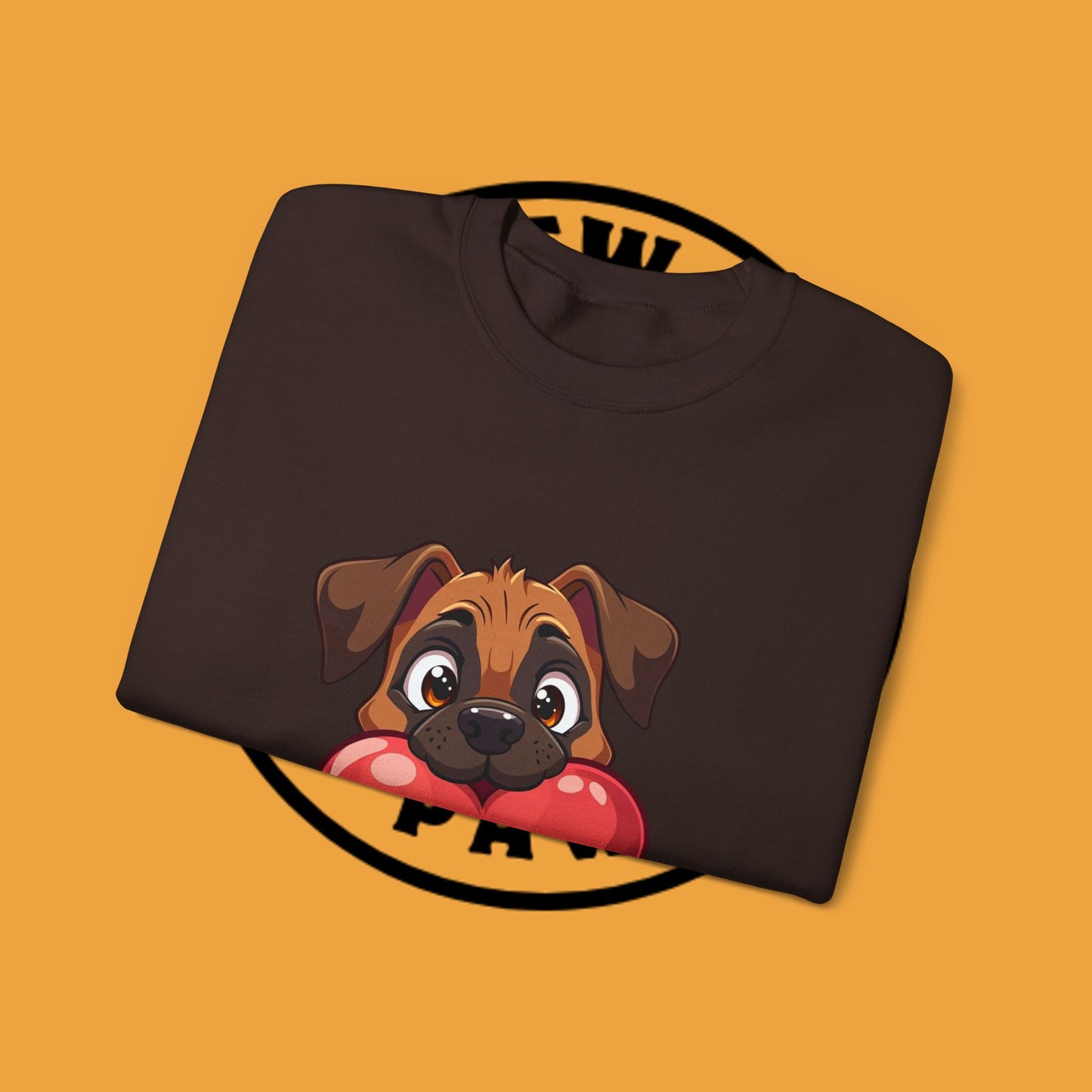 Adorable Puppy Love Heart Crewneck Sweatshirt - Perfect Gift for Dog Lovers