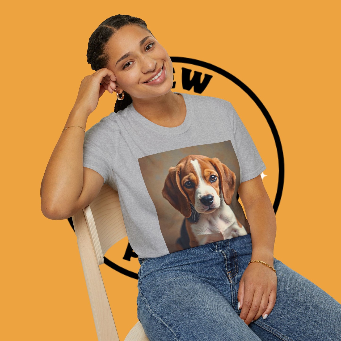 Adorable Beagle Puppy T-Shirt - Cute Dog Lover Gift | Premium Cotton Tee with Expressive Eyes Design