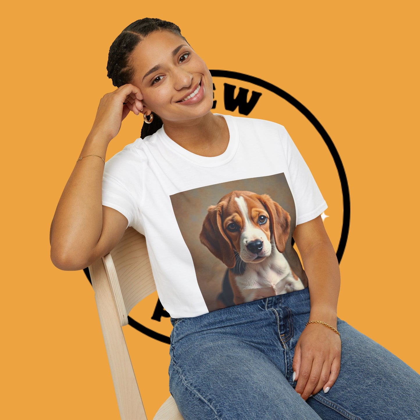 Adorable Beagle Puppy T-Shirt - Cute Dog Lover Gift | Premium Cotton Tee with Expressive Eyes Design