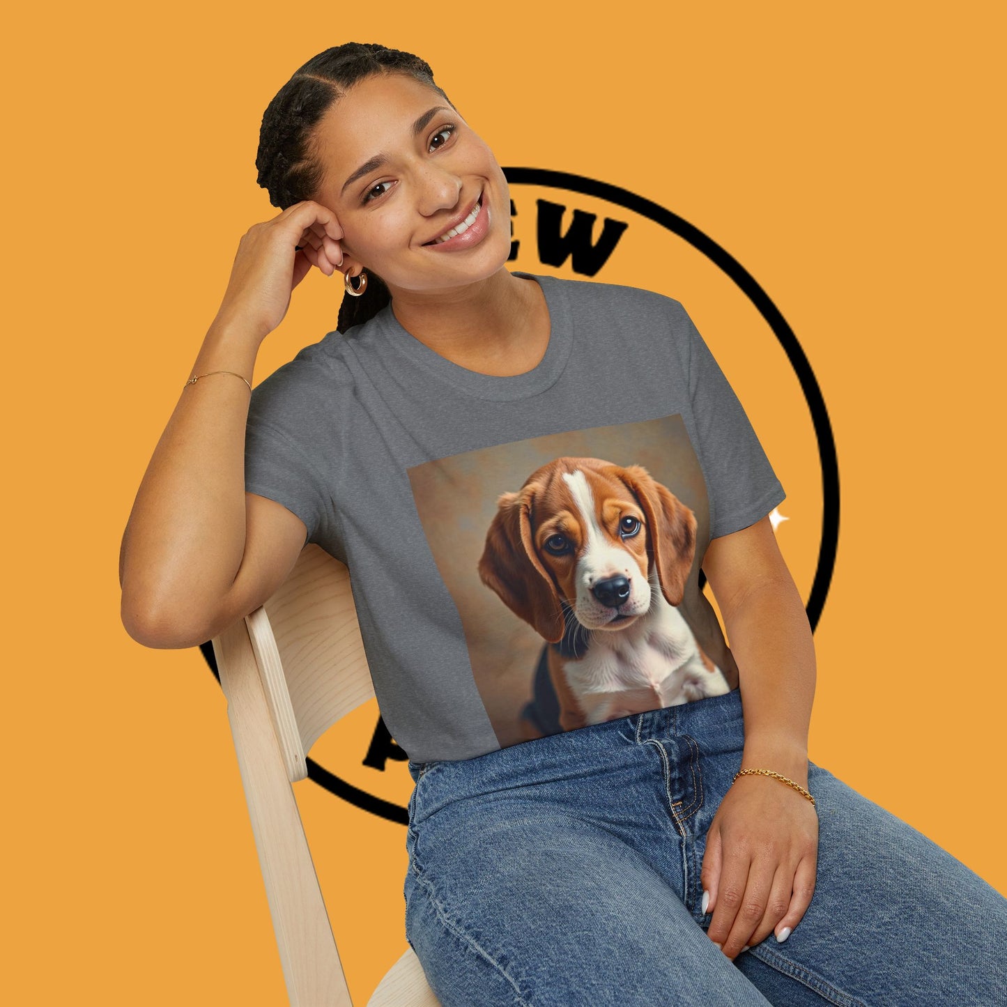 Adorable Beagle Puppy T-Shirt - Cute Dog Lover Gift | Premium Cotton Tee with Expressive Eyes Design