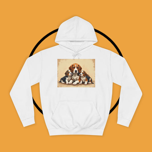 👨‍👩‍👧‍👦 Beagle Family Portrait Hoodie - Love Multiplied by Three! 🐾 - Unisex Hoodie