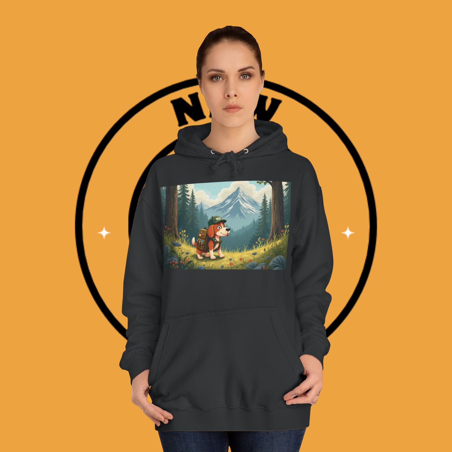 Adventure Awaits! 🌲🐾 - Beagle backpacker - Adorable Hiker Dog Hoodie - Unisex Hoodie