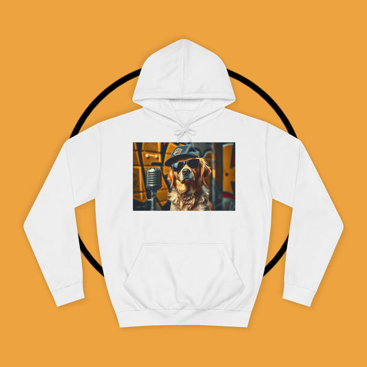 Hip Hop Hound - Cool Dog Rapper with Microphone - Rapper Dog Hoodie: Street Style Icon with Retro Vibes - Unisex Hoodie